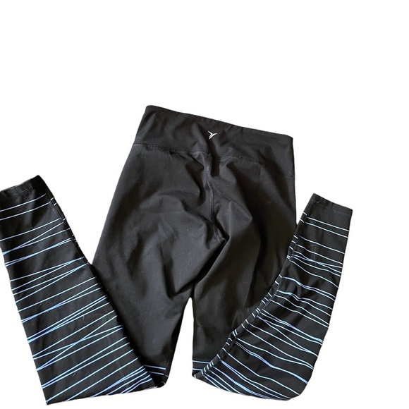 Old Navy Black and Blue Leggings Pants size Medium - Picture 2 of 5